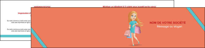 faire depliant 2 volets  4 pages  vetements et accessoires shopping magasin fille MIDBE46704