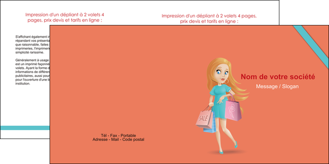 modele en ligne depliant 2 volets  4 pages  vetements et accessoires shopping magasin fille MIDBE46710