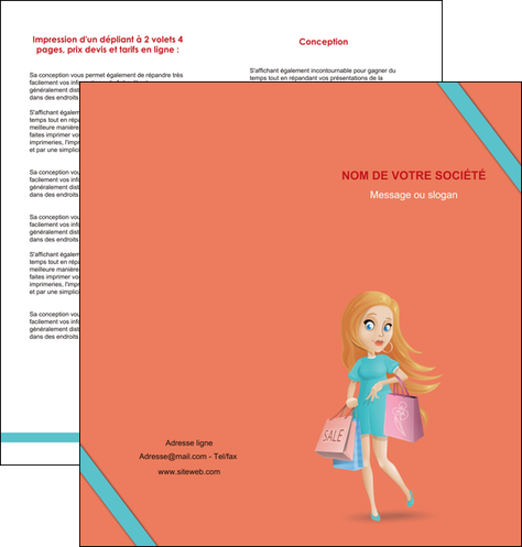 exemple depliant 2 volets  4 pages  vetements et accessoires shopping magasin fille MIDBE46712