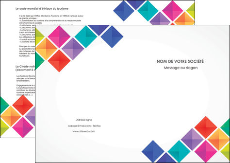 modele depliant 2 volets  4 pages  arc en ciel cube colore MFLUOO51738