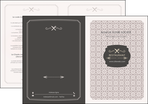 imprimer depliant 2 volets  4 pages  bar et cafe et pub restaurant restauration restaurateur MIDLU52666