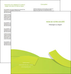 cree depliant 2 volets  4 pages  espaces verts vert vert pastel colore MLIGBE57258