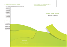 faire modele a imprimer depliant 2 volets  4 pages  espaces verts vert vert pastel colore MLIGBE57270