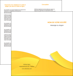 faire depliant 2 volets  4 pages  jaune fond colore fond jaune MLGI57362