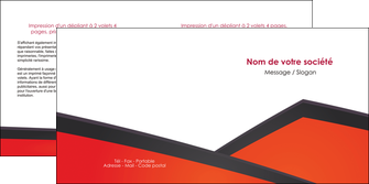 maquette en ligne a personnaliser depliant 2 volets  4 pages  orange rouge orange colore MLIGCH57764