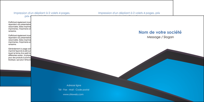 maquette en ligne a personnaliser depliant 2 volets  4 pages  bleu fond bleu couleurs froides MFLUOO57876