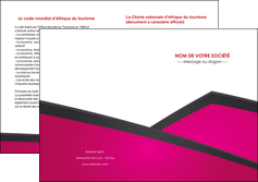 faire depliant 2 volets  4 pages  fuchsia gris fond fuchsia MIFLU57938
