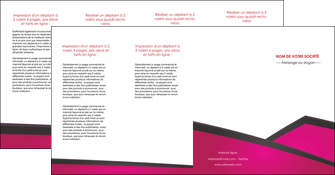 personnaliser maquette depliant 4 volets  8 pages  fuchsia gris fond fuchsia MIFLU57946