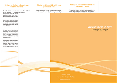 cree depliant 3 volets  6 pages  orange pastel fond pastel tendre MID58202