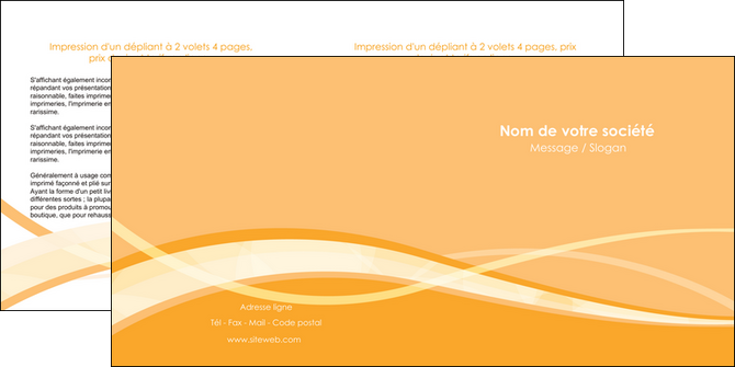 creation graphique en ligne depliant 2 volets  4 pages  orange pastel fond pastel tendre MID58206