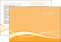 cree depliant 2 volets  4 pages  orange pastel fond pastel tendre MID58216