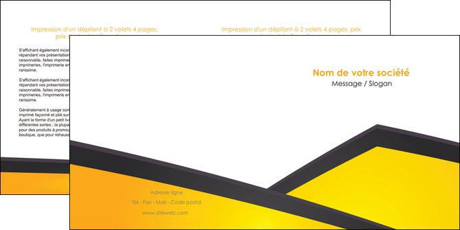 personnaliser maquette depliant 2 volets  4 pages  jaune fond jaune colore MLIP58310