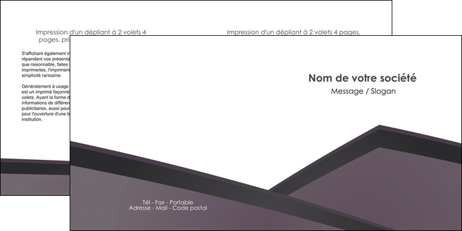 impression depliant 2 volets  4 pages  violet noir courbes MLGI58424