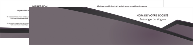 impression depliant 2 volets  4 pages  violet noir courbes MLGI58430