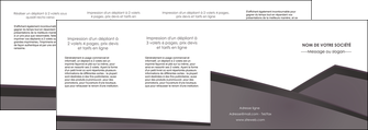 maquette en ligne a personnaliser depliant 4 volets  8 pages  violet noir courbes MLIGBE58442