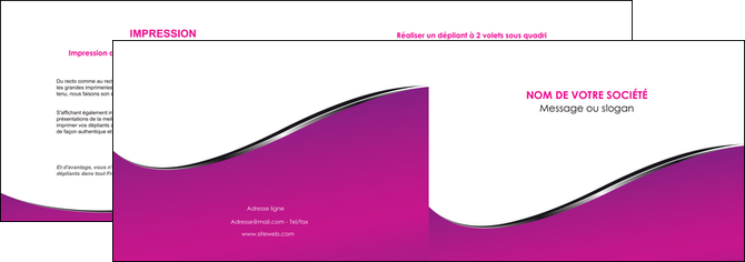 imprimerie depliant 2 volets  4 pages  violet fond violet colore MFLUOO58646
