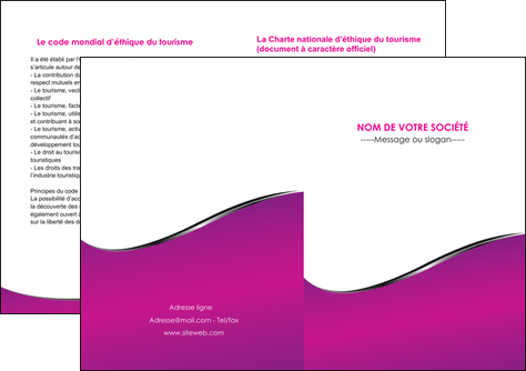 modele depliant 2 volets  4 pages  violet fond violet colore MFLUOO58668