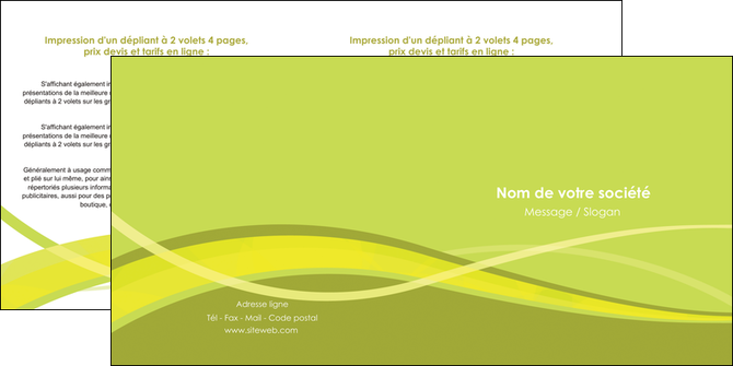 imprimerie depliant 2 volets  4 pages  espaces verts vert vert pastel fond vert MFLUOO58758