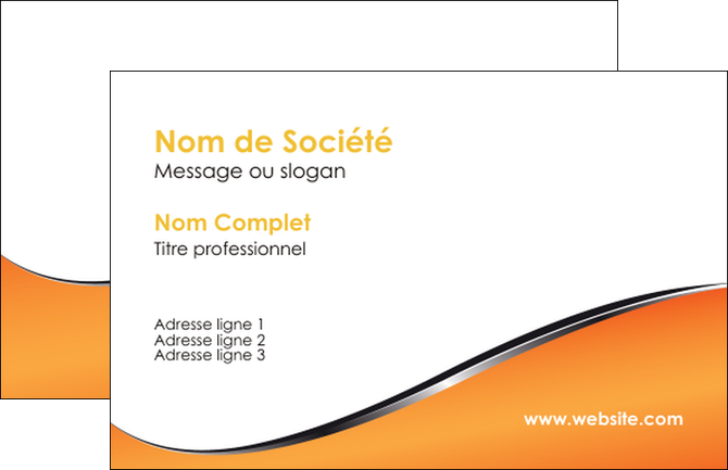 maquette en ligne a personnaliser carte de visite orange gris courbes MIDBE58854
