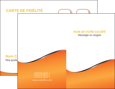 realiser carte de visite orange gris courbes MIDBE58864