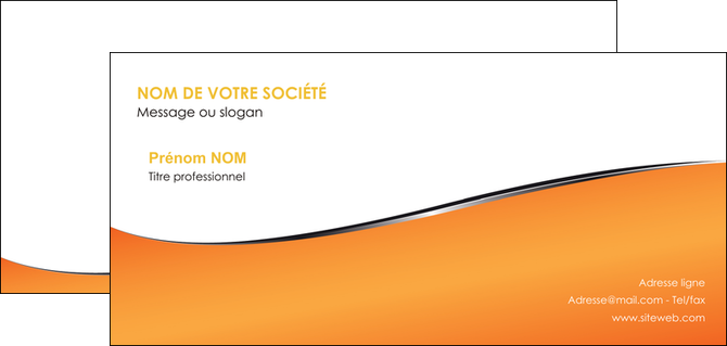 personnaliser maquette carte de correspondance orange gris courbes MIDBE58892