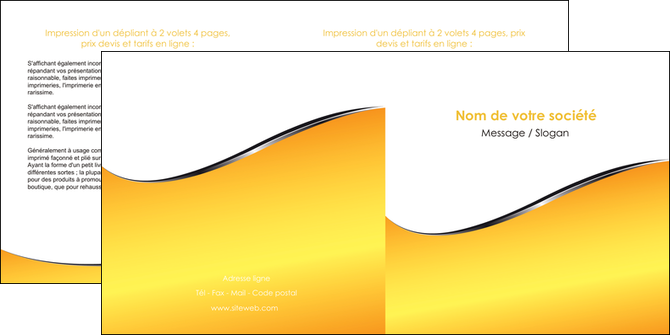 exemple depliant 2 volets  4 pages  jaune fond jaune colore MFLUOO58936