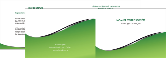 imprimer depliant 2 volets  4 pages  vert fond vert colore MFLUOO59256