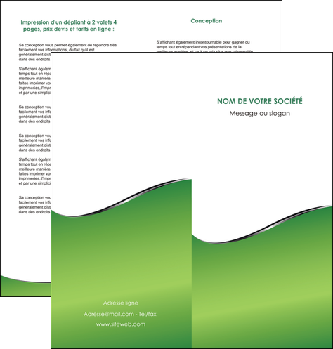 cree depliant 2 volets  4 pages  vert fond vert colore MFLUOO59268
