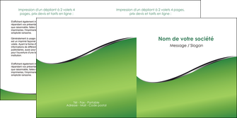 modele depliant 2 volets  4 pages  vert fond vert colore MIF59270