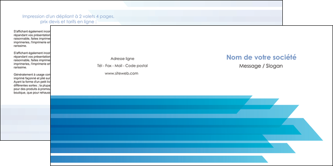faire modele a imprimer depliant 2 volets  4 pages  bleu couleurs froides trait MFLUOO59608