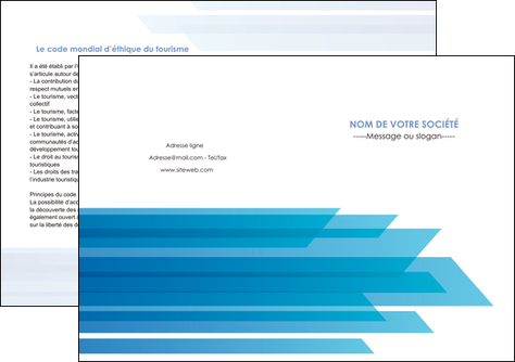 personnaliser modele de depliant 2 volets  4 pages  bleu couleurs froides trait MFLUOO59618