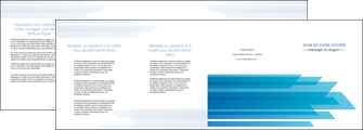 cree depliant 4 volets  8 pages  bleu couleurs froides trait MIF59622