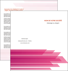 personnaliser modele de depliant 2 volets  4 pages  rose fond rose trait MLIG59668