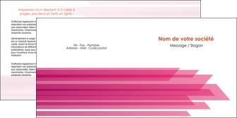 imprimer depliant 2 volets  4 pages  rose fond rose trait MLIG59670