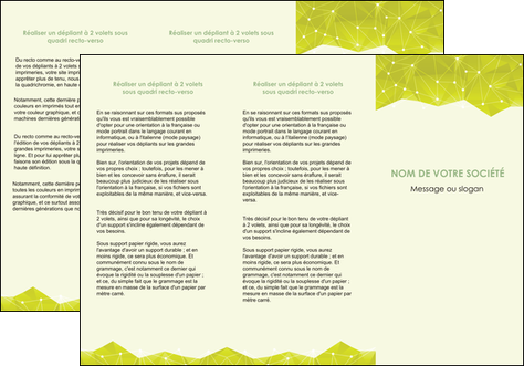modele depliant 3 volets  6 pages  graphisme vert fond vert colore MIDBE60060