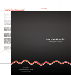 modele depliant 2 volets  4 pages  web design gris gris fonce mat MIF60912
