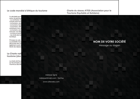 modele depliant 2 volets  4 pages  gris fond gris fonce MFLUOO61410