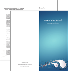 modele en ligne depliant 2 volets  4 pages  bleu fond bleu couleurs froides MIDBE61692