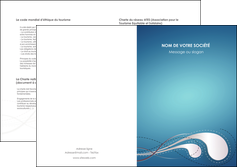 faire depliant 2 volets  4 pages  bleu fond bleu couleurs froides MIDBE61704