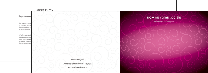 impression depliant 2 volets  4 pages  fushia rose courbes MIDBE61900