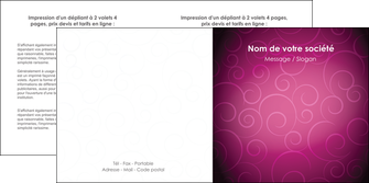 modele en ligne depliant 2 volets  4 pages  fushia rose courbes MLGI61914