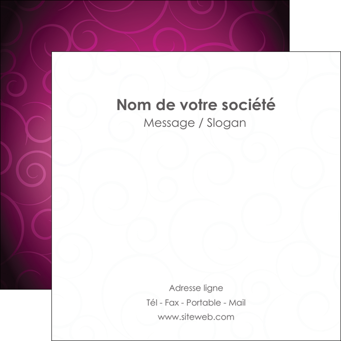 modele flyers fushia rose courbes MIDBE61918