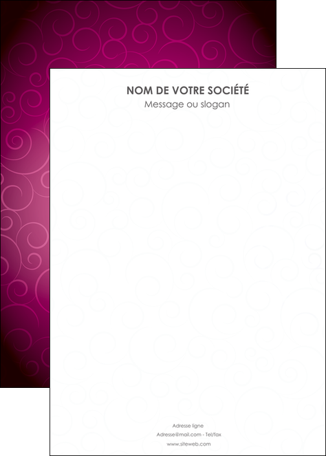 maquette en ligne a personnaliser affiche fushia rose courbes MIDBE61928