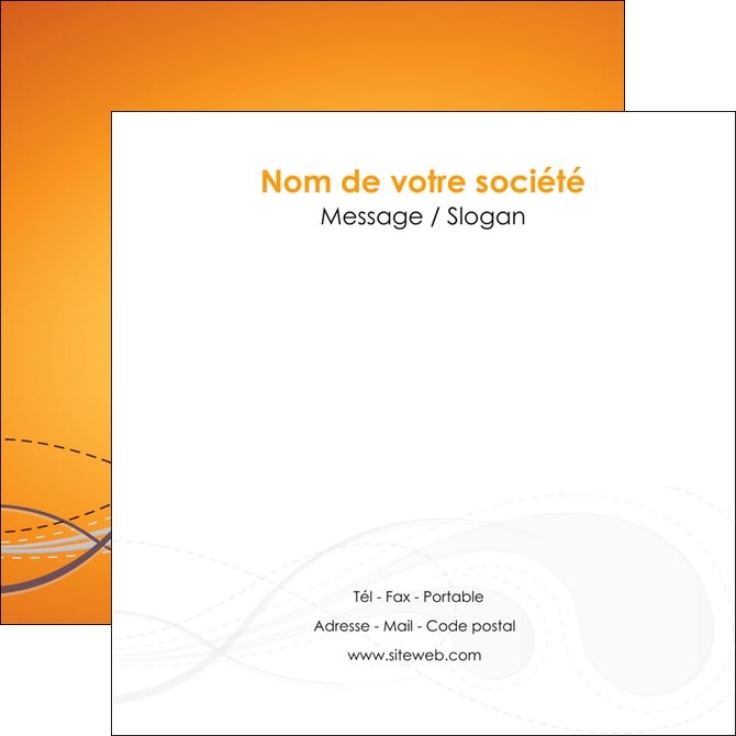 personnaliser modele de flyers orange abstrait abstraction MFLUOO62080