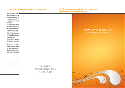 impression depliant 2 volets  4 pages  orange abstrait abstraction MFLUOO62088