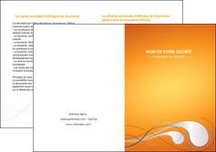 impression depliant 2 volets  4 pages  orange abstrait abstraction MFLUOO62088