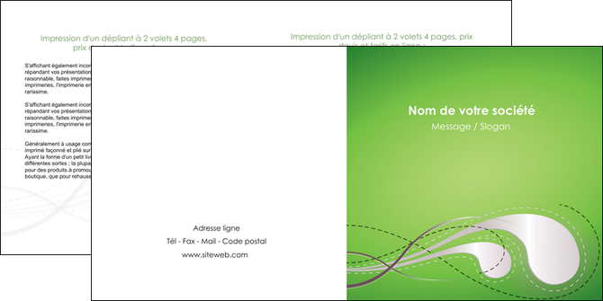 cree depliant 2 volets  4 pages  vert abstrait abstraction MFLUOO62130