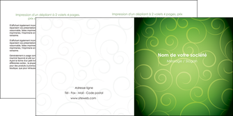 modele depliant 2 volets  4 pages  vert vignette fonce MIF62188