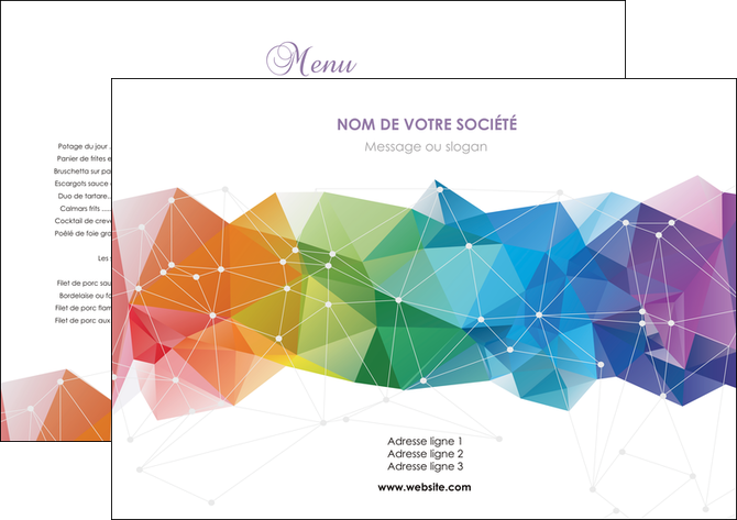 creation graphique en ligne set de table graphisme arc en ciel bleu abstrait MFLUOO62434