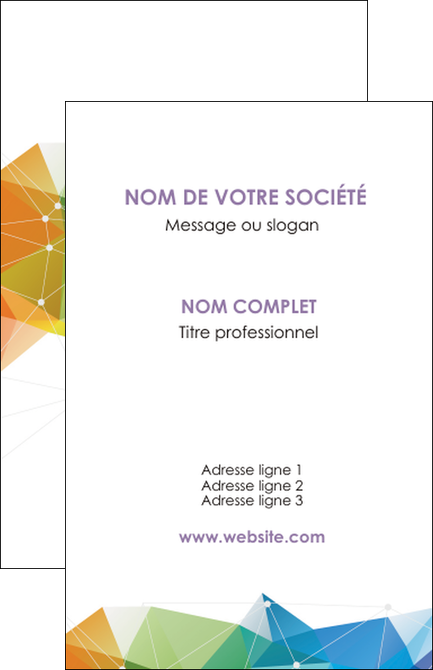 exemple carte de visite graphisme arc en ciel bleu abstrait MFLUOO62444
